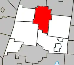 Location within La Haute-Yamaska RCM