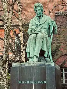 Søren Kierkegaard statue, Royal Library Garden Copenhagen (1879, installed)