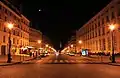 Rue Soufflot at night from the Place du Panthéon