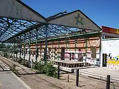 Deteriorated platform and building