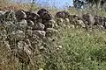 Wall at ruin near En el-Kezbe, near Bayt Nattif