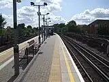 Island platform looking east with Chiltern Railways tracks visible on left