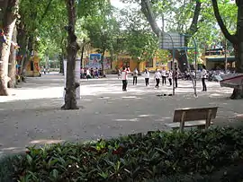 A basketball training course at the Phan Đình Phùng High School, Hanoi, Vietnam