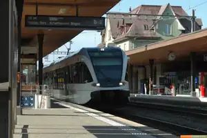 A THURBO Stadler GTW S22 train at Bülach.