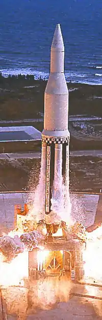 A Saturn I (SA-1) liftoff from LC-34