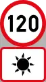 Speed limit of 120 km/h during the day