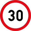 Speed limit of 30 km/h