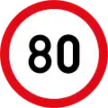 Speed limit of 80 km/h