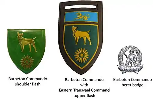 SADF era Barbeton Commando insignia