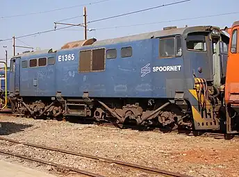 No. E1365 in Spoornet blue with solid numbers, Sentrarand, 22 September 2009