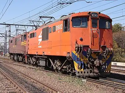 No. E1682 in Spoornet orange at Capital Park, Pretoria, 20 August 2007