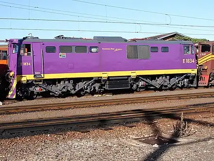 No. E1834 in PRASA’s Shosholoza Meyl livery at Bellville Depot, 15 May 2010