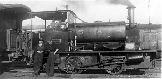 The engine Stormberg testing steam-heating equipment, c. 1920