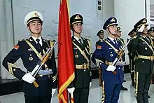 The color guard during the arrival ceremony for Sergey Shoigu, November 2016.