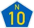 National route N10 shield