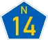 National route N14 shield