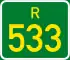 Regional route R533 shield