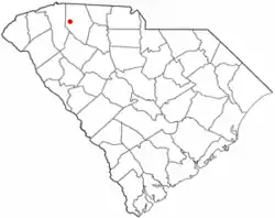 Location of Duncan, South Carolina