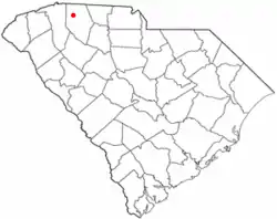 Location of Inman, South Carolina