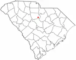 Location of Ridgeway, South Carolina