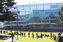 J. Paul Leonard and Sutro Library (2012) at San Francisco State University, view from Malcolm X Plaza