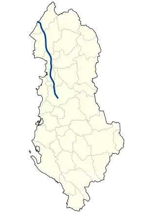 The SH1 runs across the counties of Durrës, Lezhë, Shkodër and Tirana.