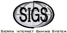 Second logo for the Sierra Internet Gaming System (SIGS logo with text underneath)