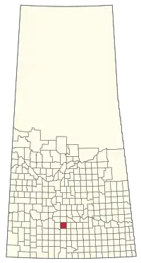 Location of the RM of Wheatlands No. 163 in Saskatchewan