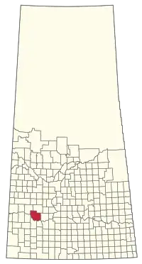 Location of the RM of Lacadena No. 228 in Saskatchewan