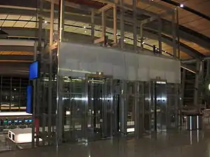 Elevators on Terminal B's third floor