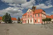 The Lewin Brzeski Town Hall seen from the south-west of the Market Square.