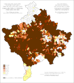 Distribution of Albanians on Kosovo and Metohija by settlements 1971.