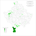 Distribution of Muslims on Kosovo and Metohija by settlements 1971.