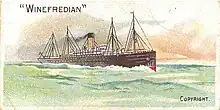 Cigarette card of SS Winifredian