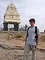 Tourist at the Lalbagh Tower on the Peninsular Gneissic Rock hill