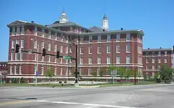 The renovated City Hospital, located in the southern end of Peabody/Darst/Webbe, is now an upscale condominium complex.