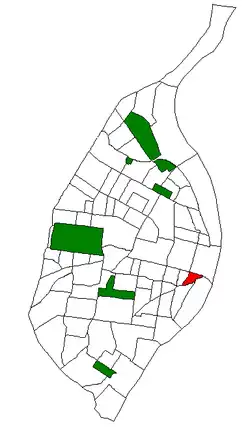 Location (red) of LaSalle Park within St. Louis