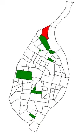 Location (red) of Baden within St. Louis