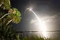 Long exposure picture of STS-128 launching