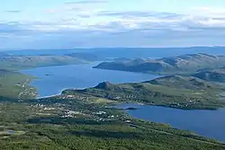 Kilpisjärvi village seen from Saana fell.