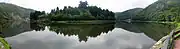 Saarschleife panorama from the banks of the Saar