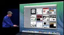 Craig Federighi demonstrating the Safari 7 interface in WWDC 2013