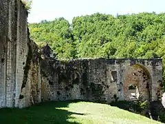 The remains of the walls of the abbey