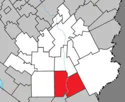 Location within Beauce-Sartigan RCM.