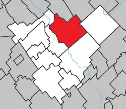 Location within Beauce-Centre RCM.