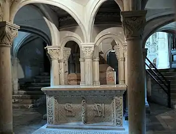 The crypt of St. Maxentius (Abbey of Saint-Maixent-l'École).