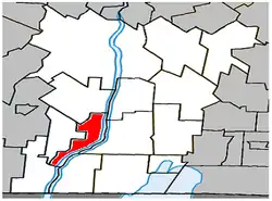 Location within Le Haut-Richelieu RCM