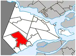 Location within Vaudreuil-Soulanges RCM