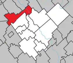 Location within Beauce-Centre RCM.