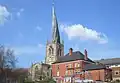 View of the church and spire